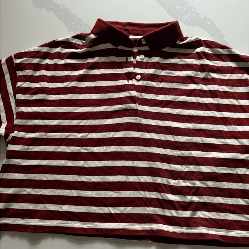 Striped Polo Shirt - Red and White
